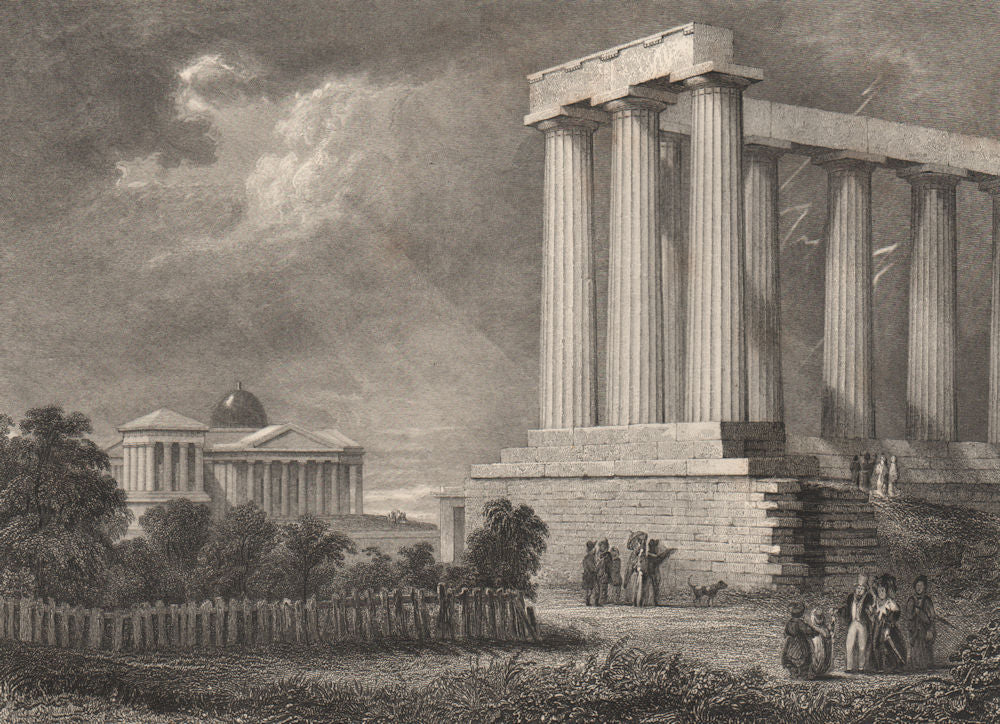 National Monument, Calton Hill, Edinburgh. Scotland. KEMP 1868 old print